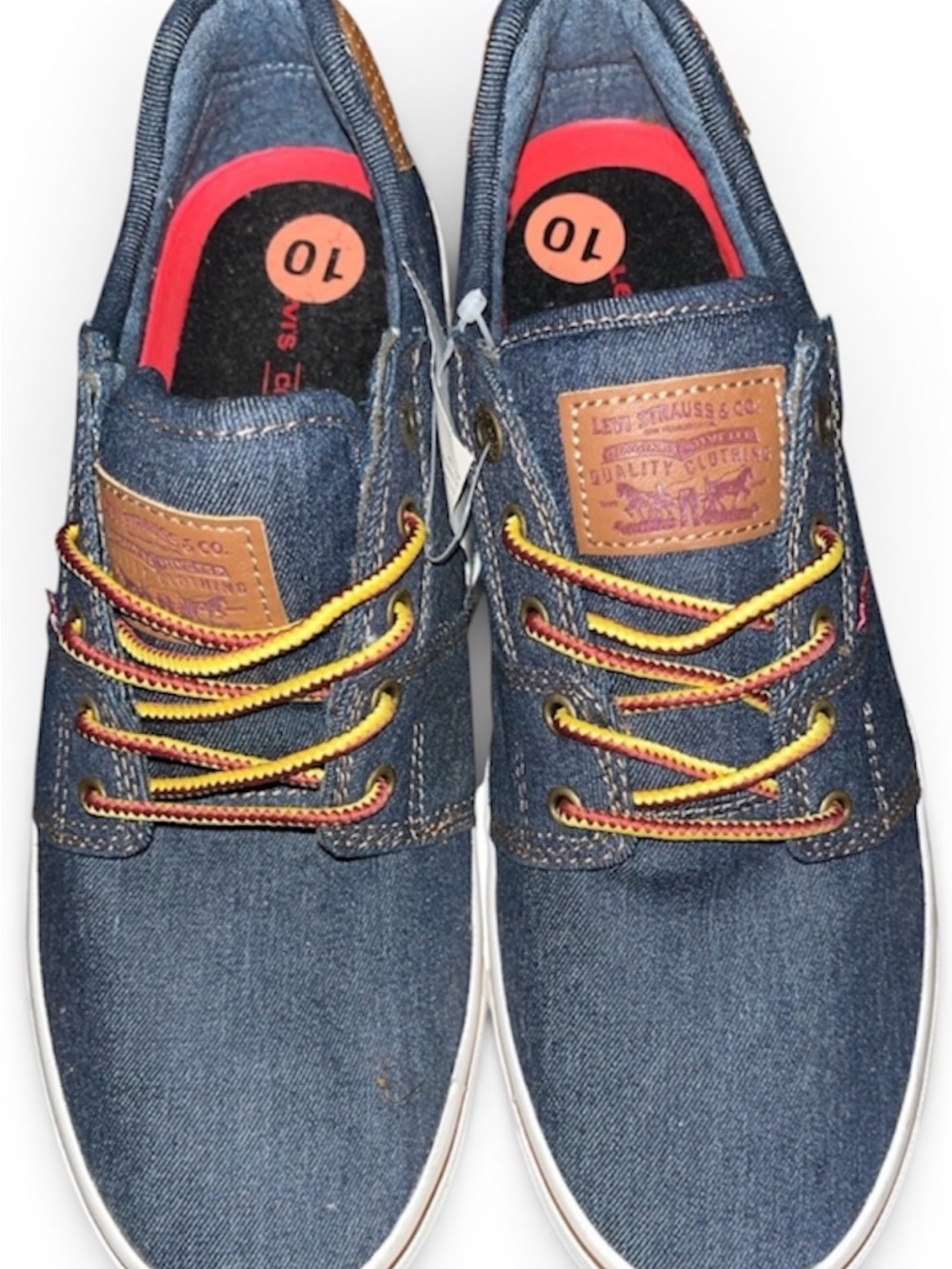 Levi's Denim Sneakers with Yellow and Red Laces